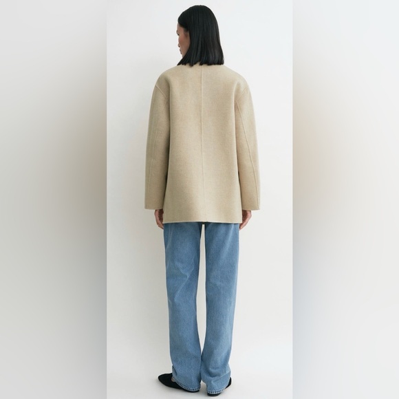 Toteme Patch Pocket Double Jacket, 40, Fawn Melange - Picture 4 of 15